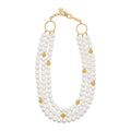 Berry & Bead Triple Strand Necklace, 18"+2'' - Pearl