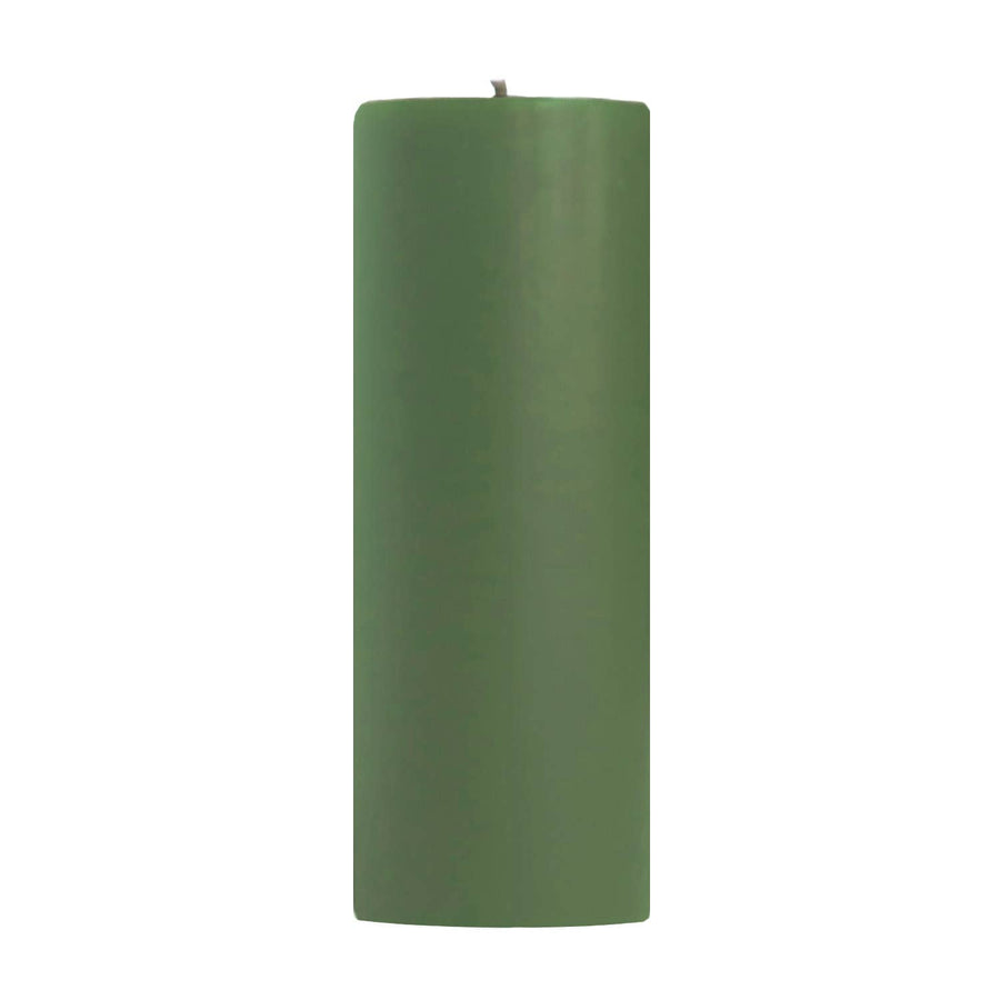 Colonial Green Unscented Pillar Candles - 3x3", 3x6", 3x9"