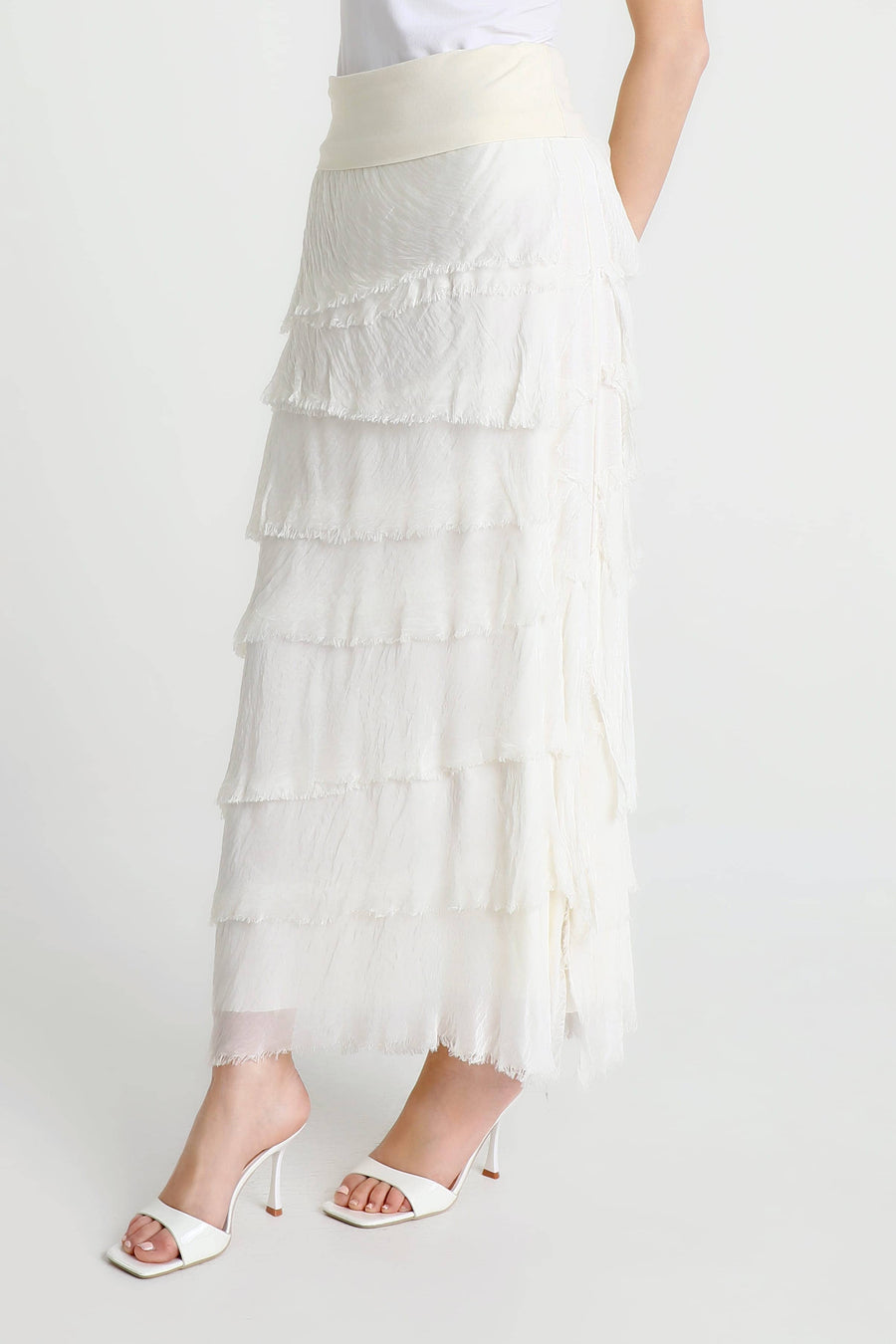 Elisa Silk Ruffle Skirt (SL201)
