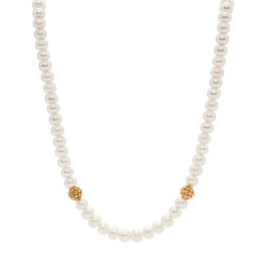 Berry Single Strand Necklace, 16"+2'' - Pearl