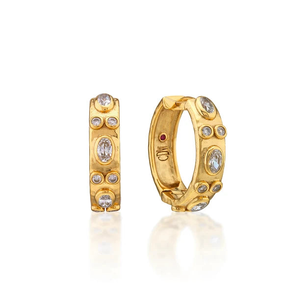 Maharani Huggie Hoop Earrings - Cubic Zirconia