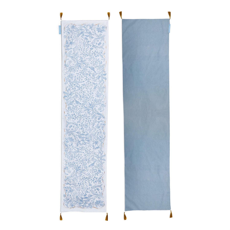 Gilded Cottage Double Sided Table Runner with Gold Tassel Accent - Cotton