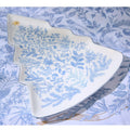Gilded Cottage Christmas Tree Plate - White/Blue