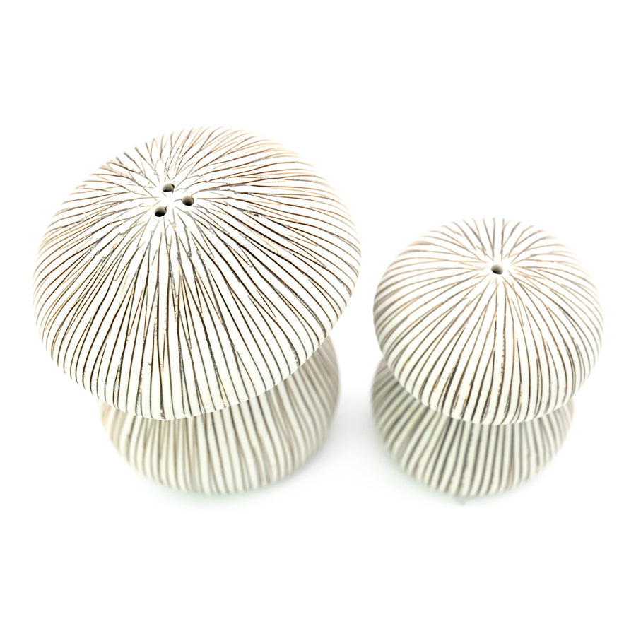 Mushroom Handcrafted Porcelain Salt and Pepper Shaker Set