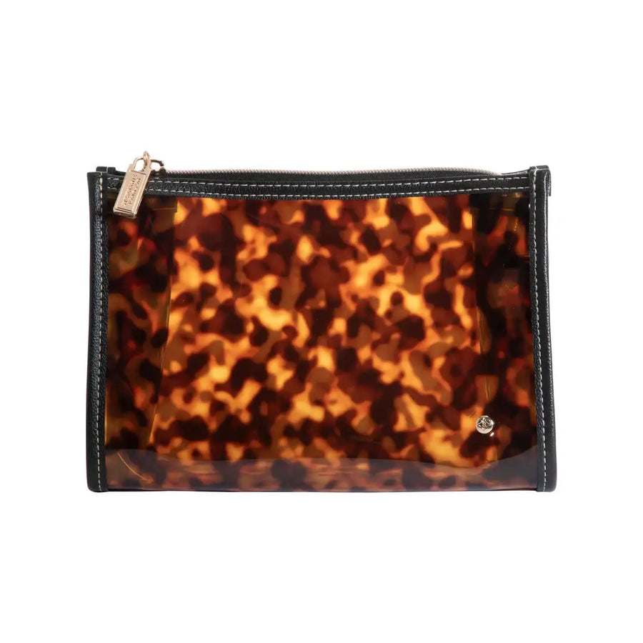 Miami Clearly Tortoise Medium Zip Cosmetic