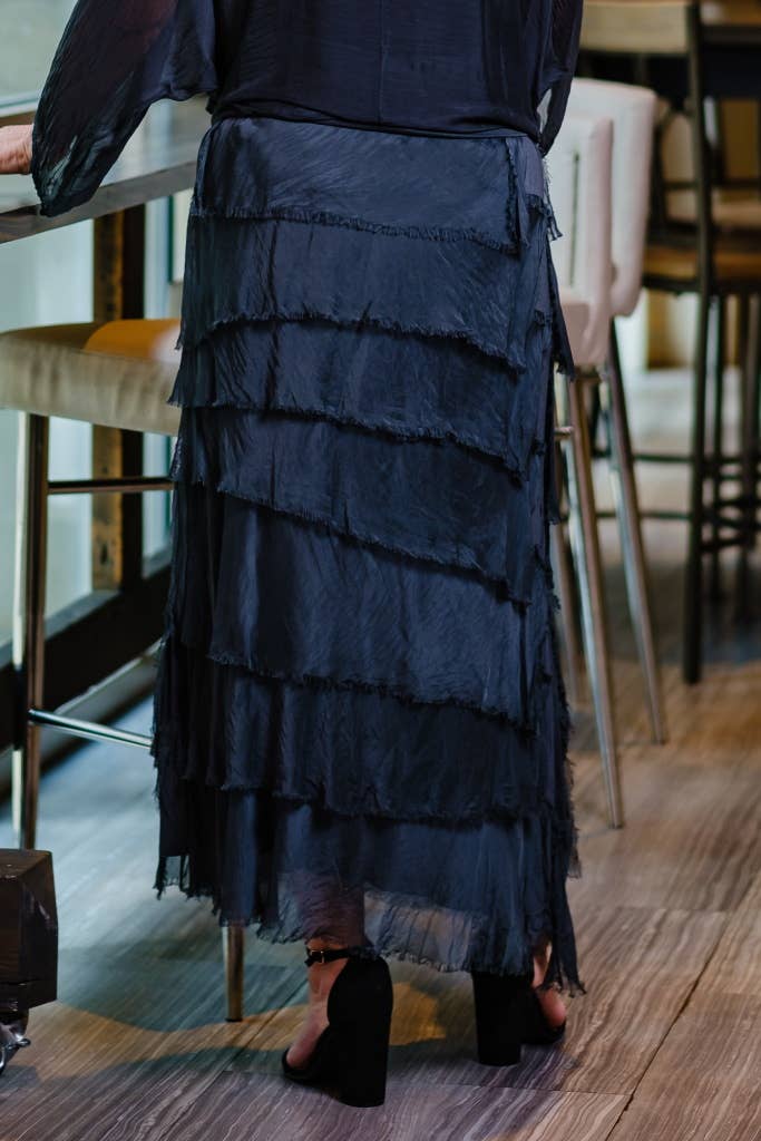 Elisa Silk Ruffle Skirt (SL201)