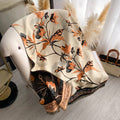 Orange / Black Beautiful Bloom Reversible Wrap
