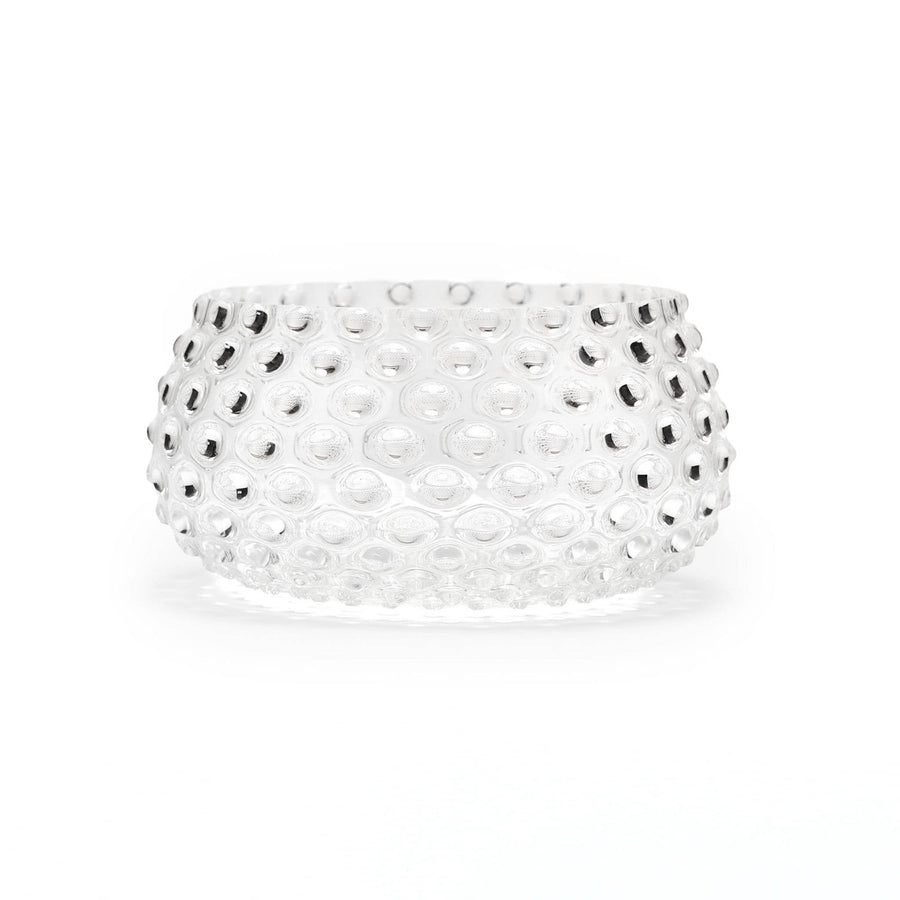 Large Hobnail Glass Bowl | Clear Quartz | Decorative Dish