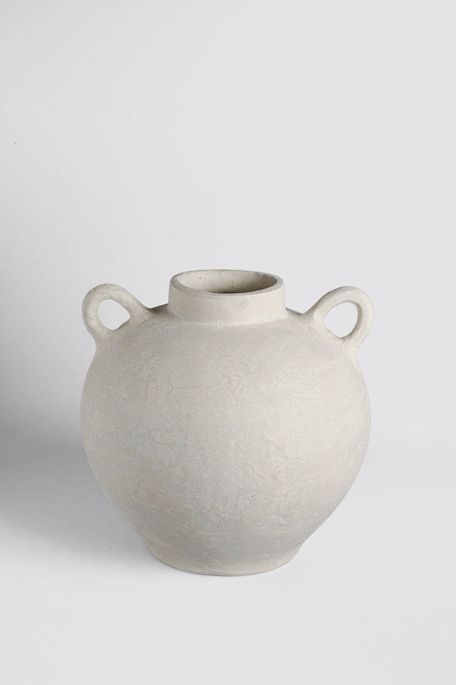 Paper Mache Vase Eco Mix White H 9.8" & Dia 10.4"