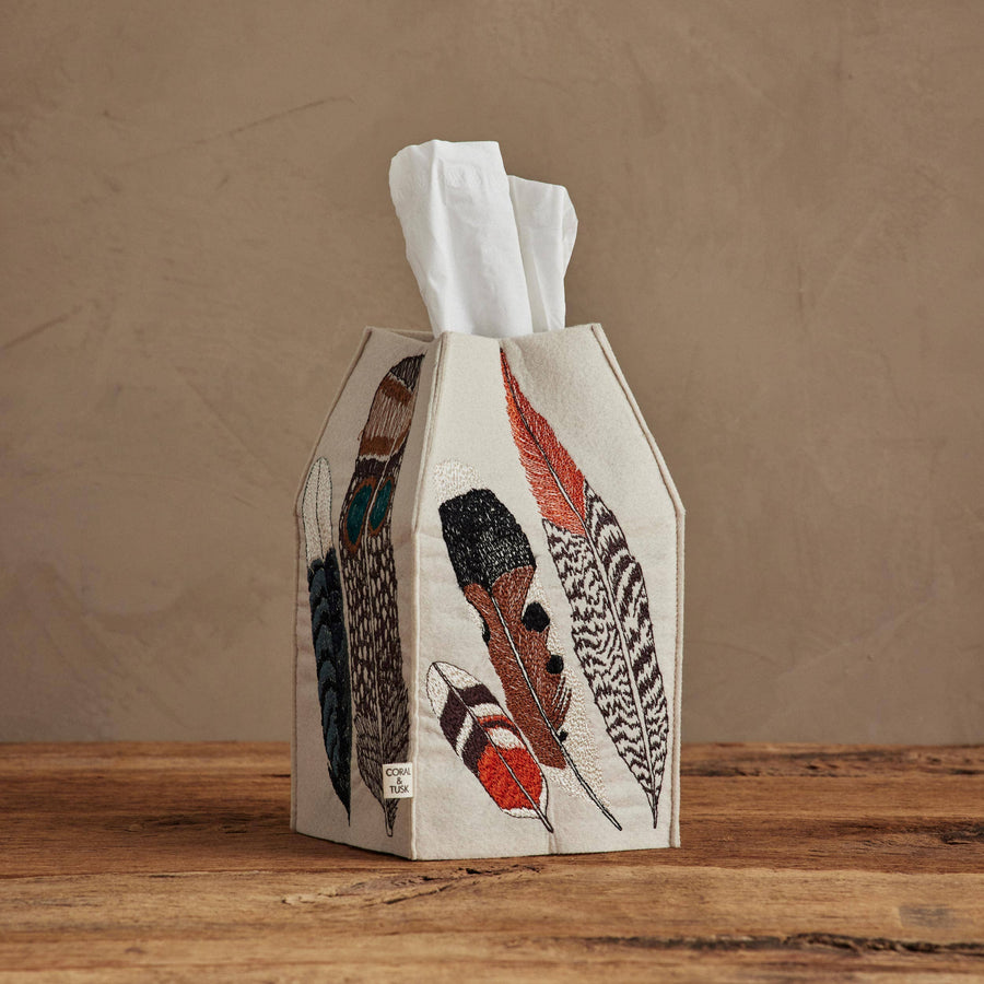 Feathers Tissue Box Cover