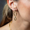 Maharani Grande Double Drop Earrings - Cubic Zirconia