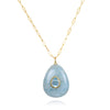 Aquamarine and Blue Topaz Pear Pendant Necklace