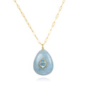 Aquamarine and Blue Topaz Pear Pendant Necklace