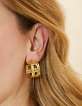 Cane Midi Hoop Earrings Gold