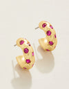 Chubby Hoop Earrings Fuchsia