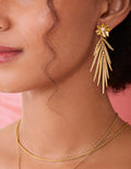 Swaying Frond Earrings Gold