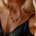 Berry Clover Multi Station Necklace, 16"+2" - Gold