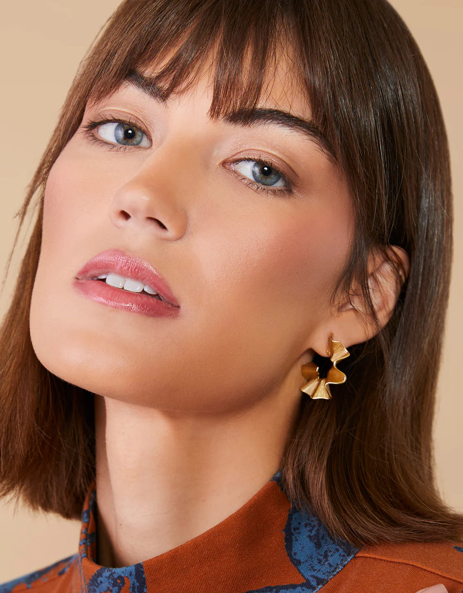 Ruffle Hoop Earrings