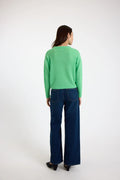 Cable Sleeve Crew Sweater