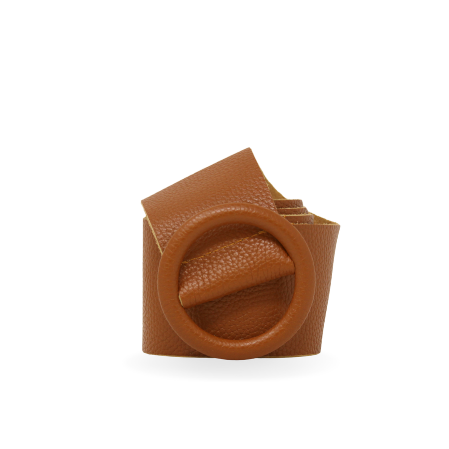 CINT-06 CIRCULAR BUCKLE LEATHER BELT