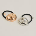 Large Pebble-Shaped Metal Hair Tie | Gold