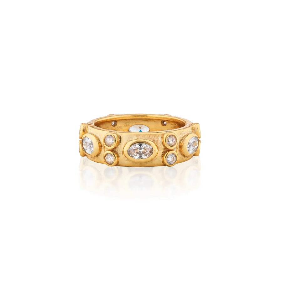 Maharani Hammered Ring - Cubic Zirconia