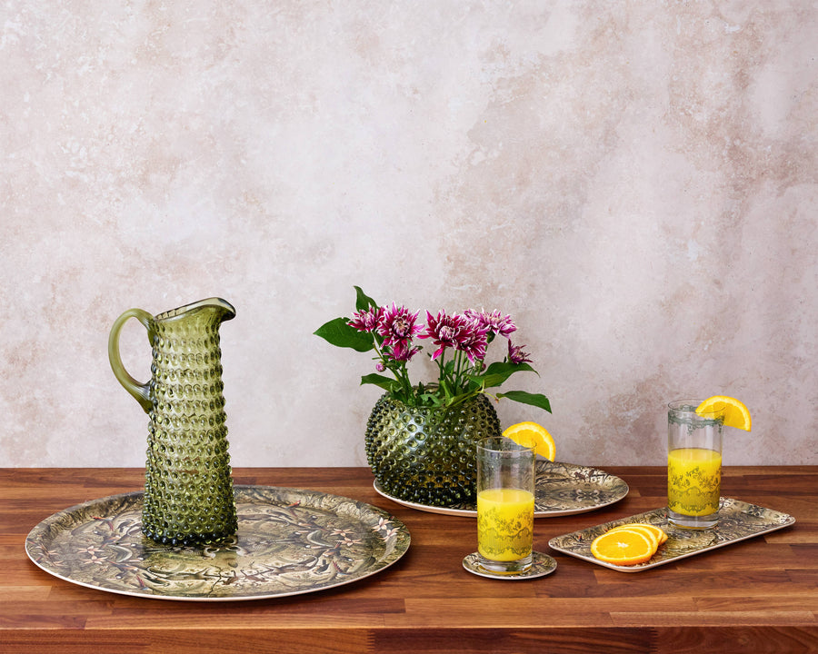Tall Hobnail Jug | Moss Green | 1.2L | Bohemia Crystal