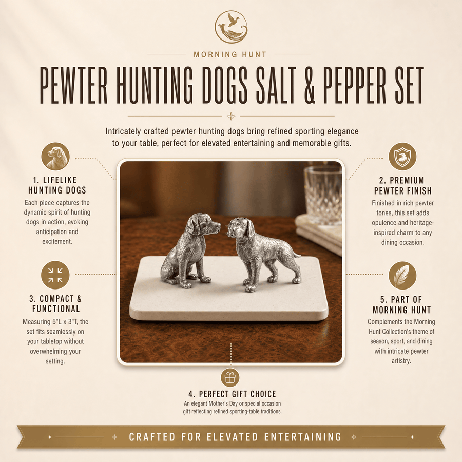 Pewter Hunting Dogs Salt & Pepper Set