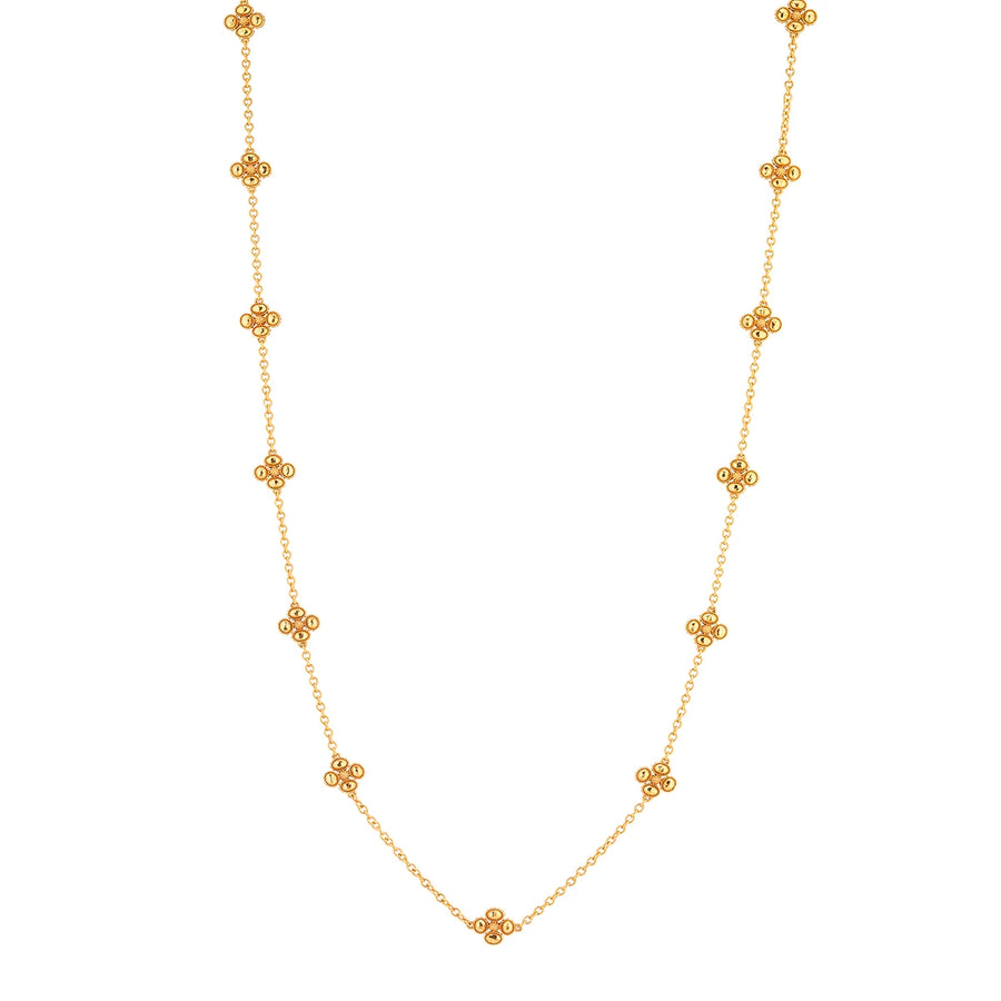 Berry Clover Double Sided Necklace 34" - Gold