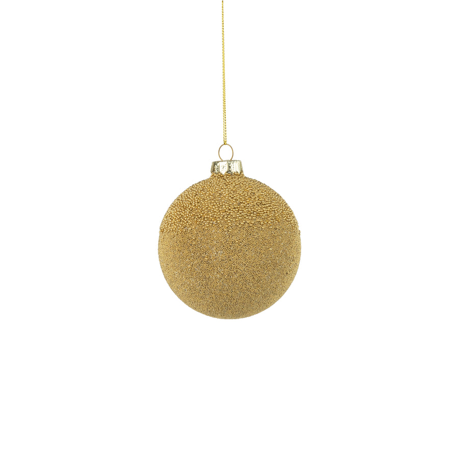 Glass Gold Beaded Ornament