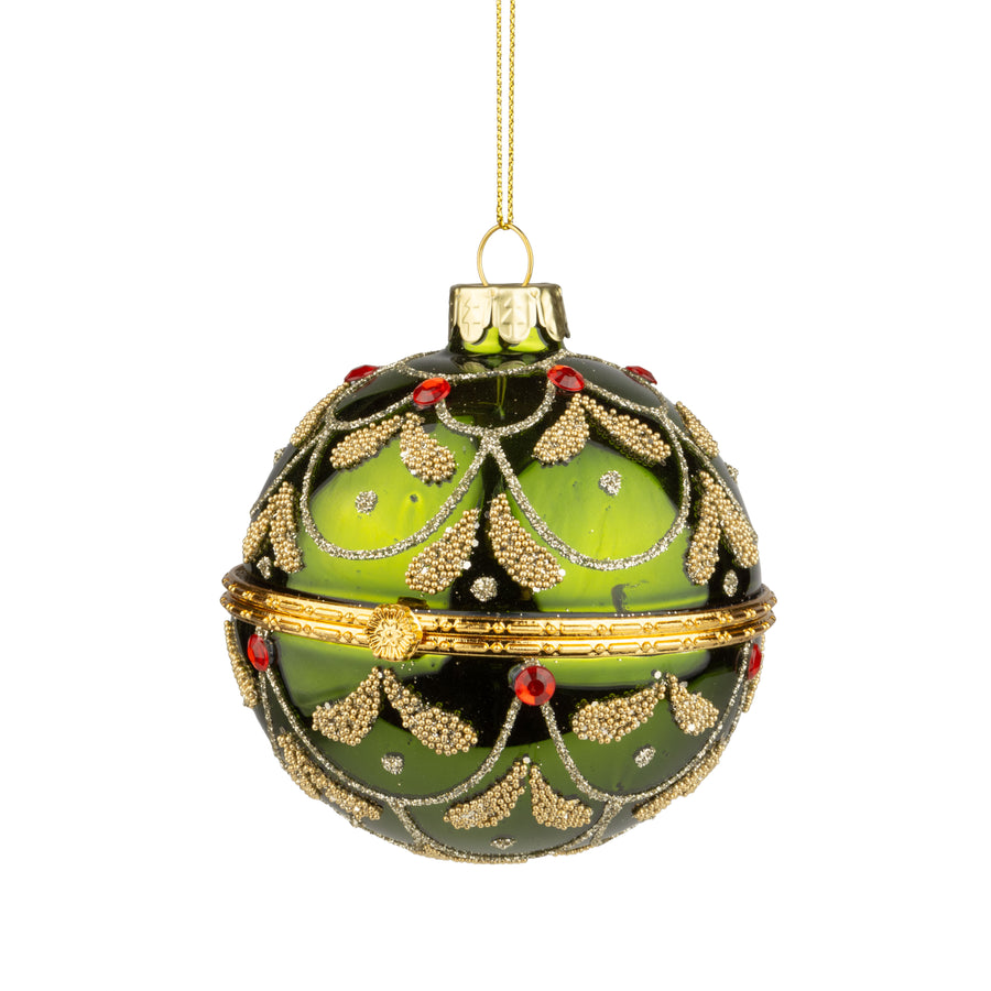 Shiny Green Trinket Holder Ball Ornament