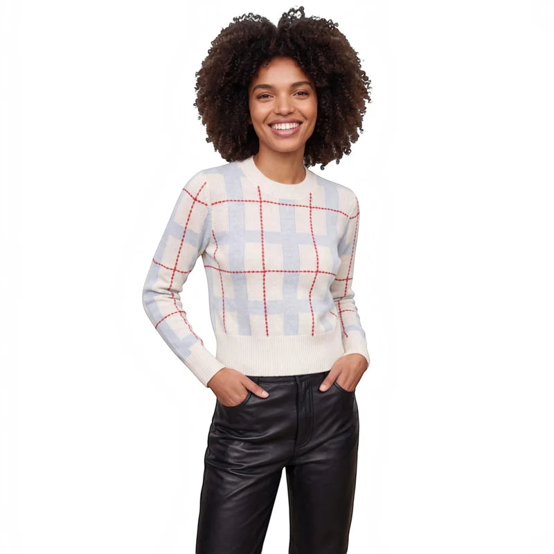 Checkered Crew Sweater
