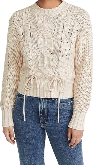 Cable Sweater with Lacing