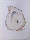 Limited Edition Oyster Shell Print on White Flour Sack Towel