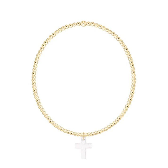 Classic Gold 2mm Bracelet - Blessed Crystal Charm