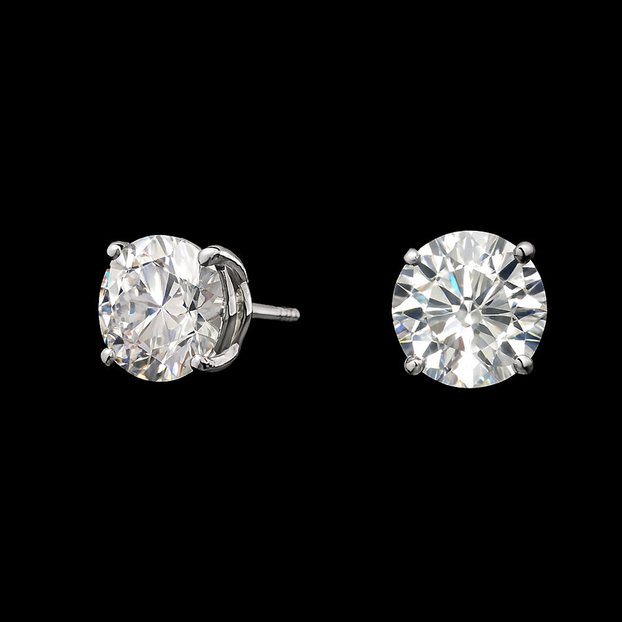 Silver 2 Carat CZ Stud Earring