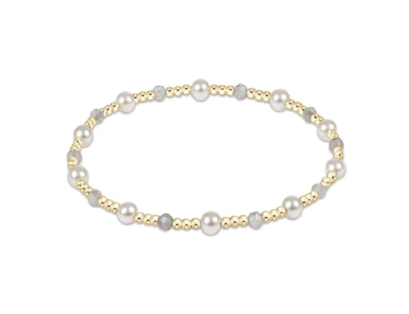 Pearl Sincerity Pattern 4mm Bead Bracelet - Labradorite
