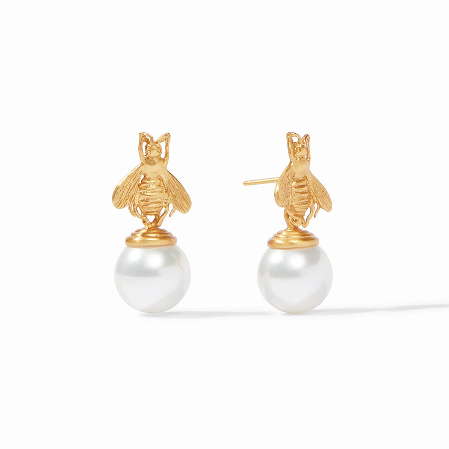 Bee Pearl Drop Earring