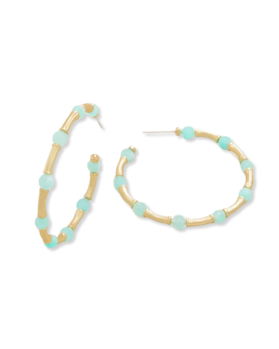 Calm Waters Hoop Earrings Amazonite