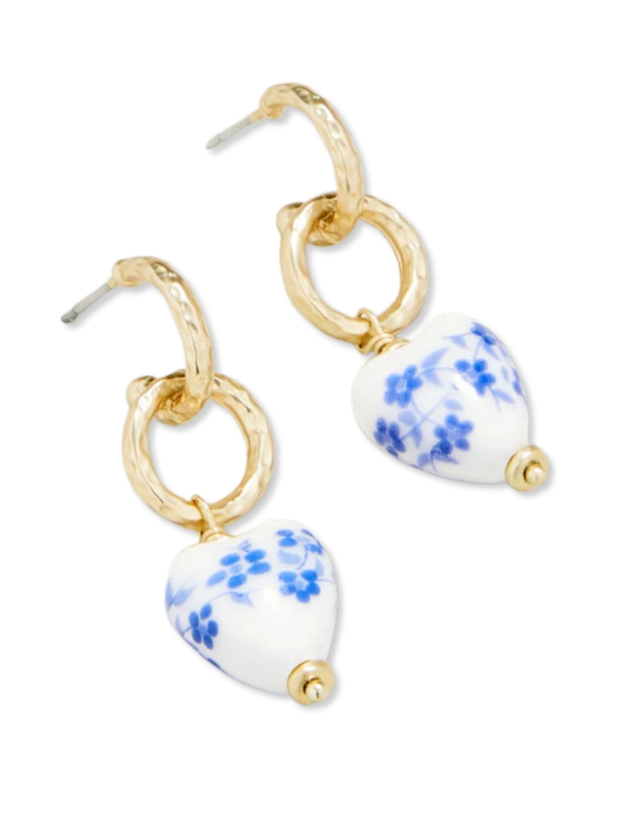 Ceramic Heart Earrings
