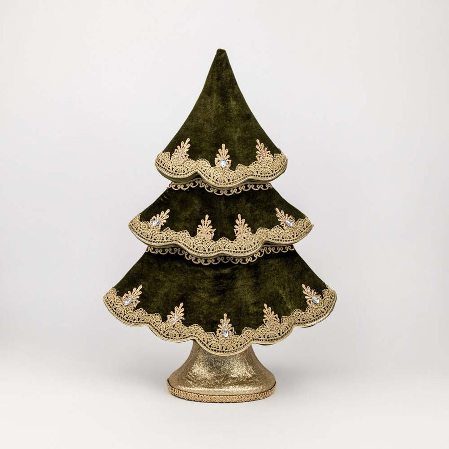 Green Velvet Jeweled Tree