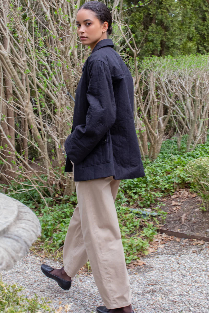 Quilted Barn Coat - Jet Black Organic