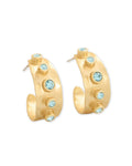 Estate Petite Hoop Earrings Blue