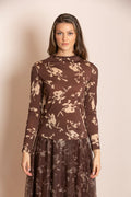 Journey Printed Turtle Neck Top