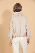 Zip Front Jumper Jacket with Drawstring on the Neck