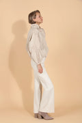 Zip Front Jumper Jacket with Drawstring on the Neck