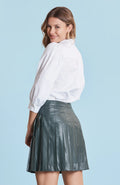 Perry Vegan Leather Pleated Skirt