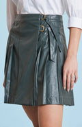 Perry Vegan Leather Pleated Skirt
