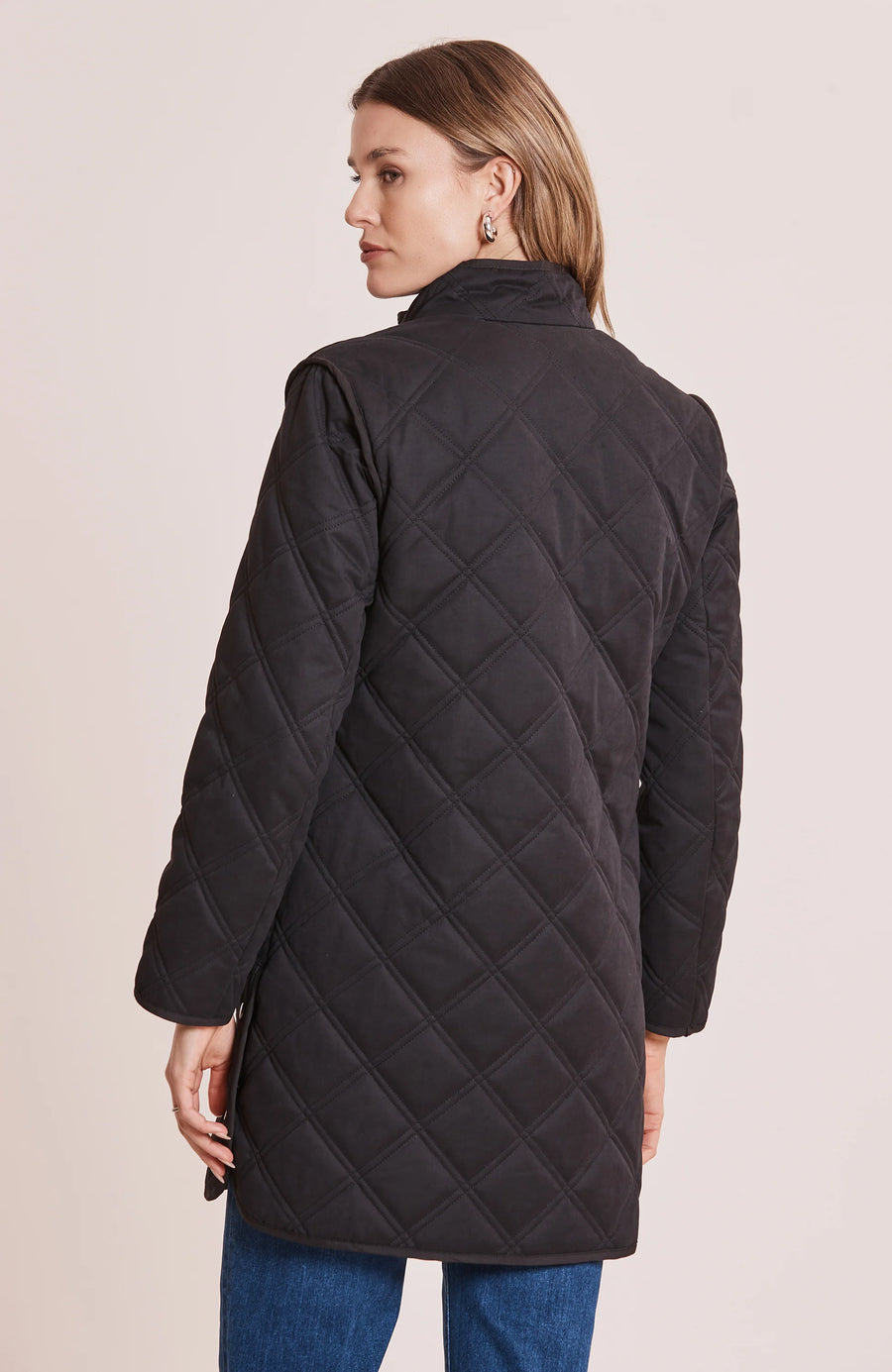 Black quilted deals car coat