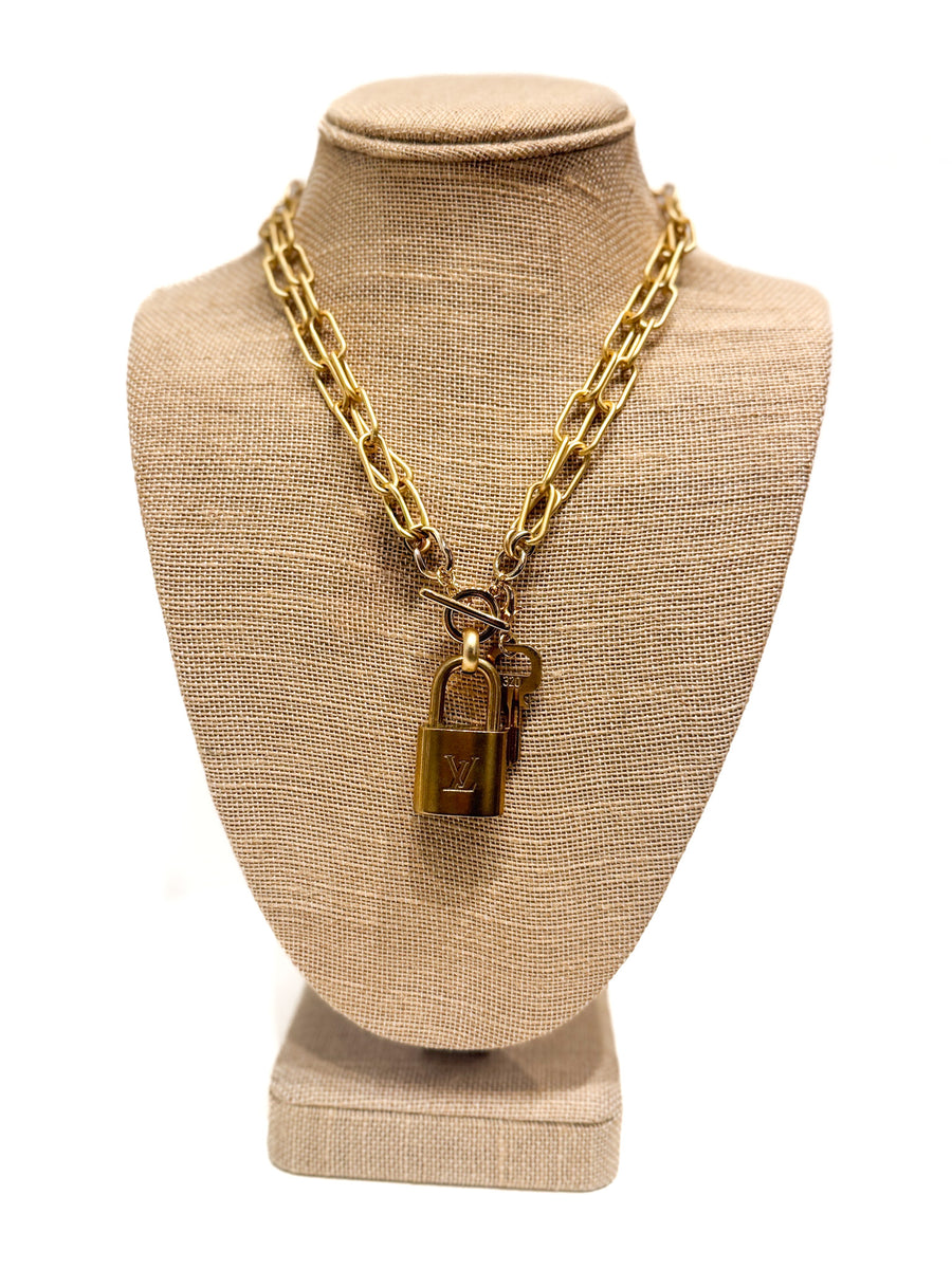 Long Paperclip Lock Necklace